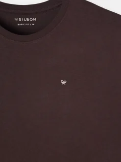 Silbon Smart Casual·Camisetas-Camiseta minilogo Marron