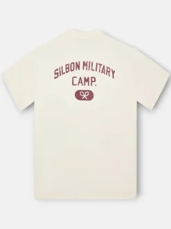 Silbon Smart Casual·Camisetas-Camiseta special fit military camp Crema