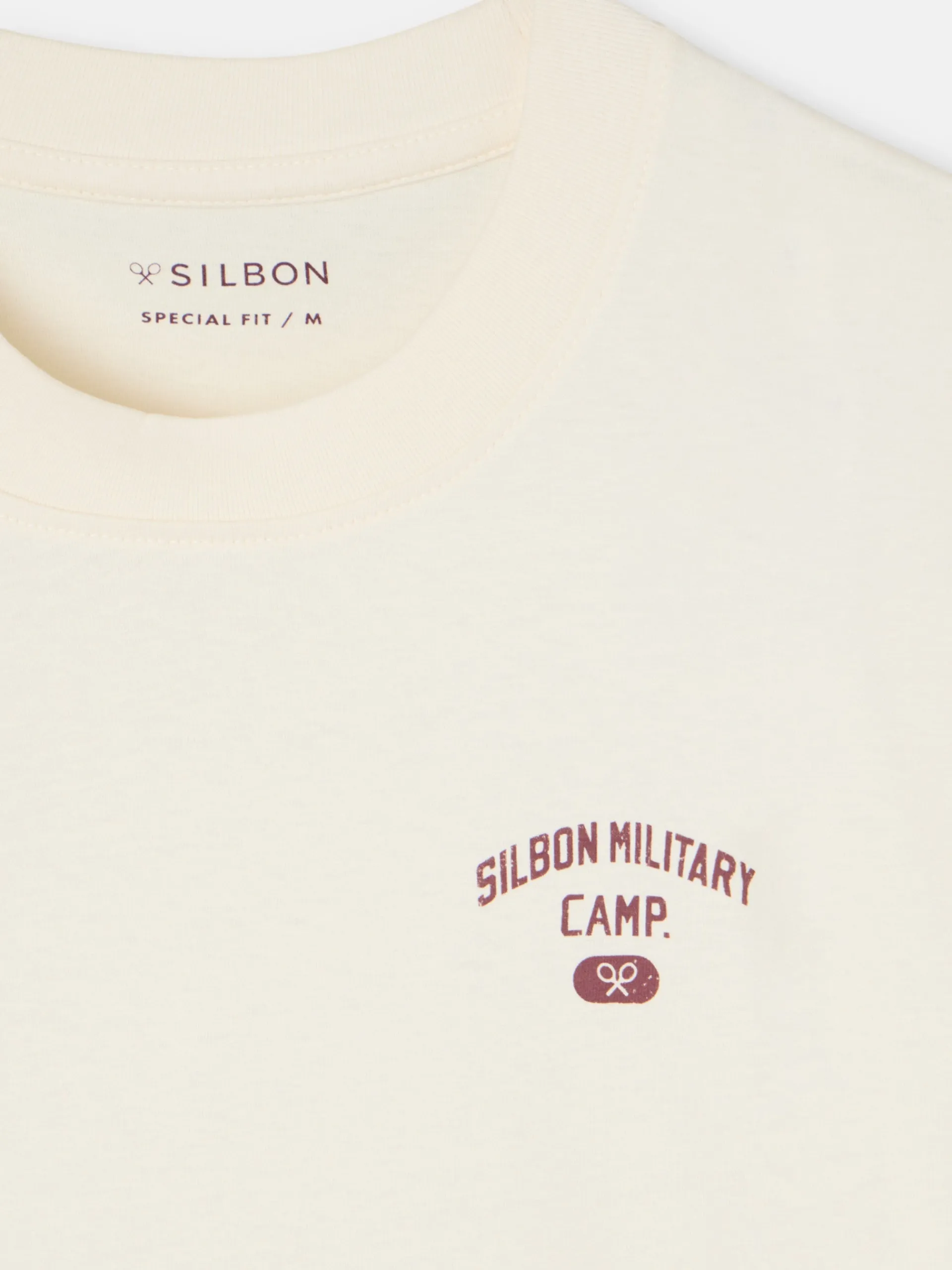 Silbon Smart Casual·Camisetas-Camiseta special fit military camp Crema