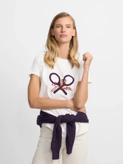 Silbon Camisetas, Polos Y Tops-Camiseta woman clasica Crudo