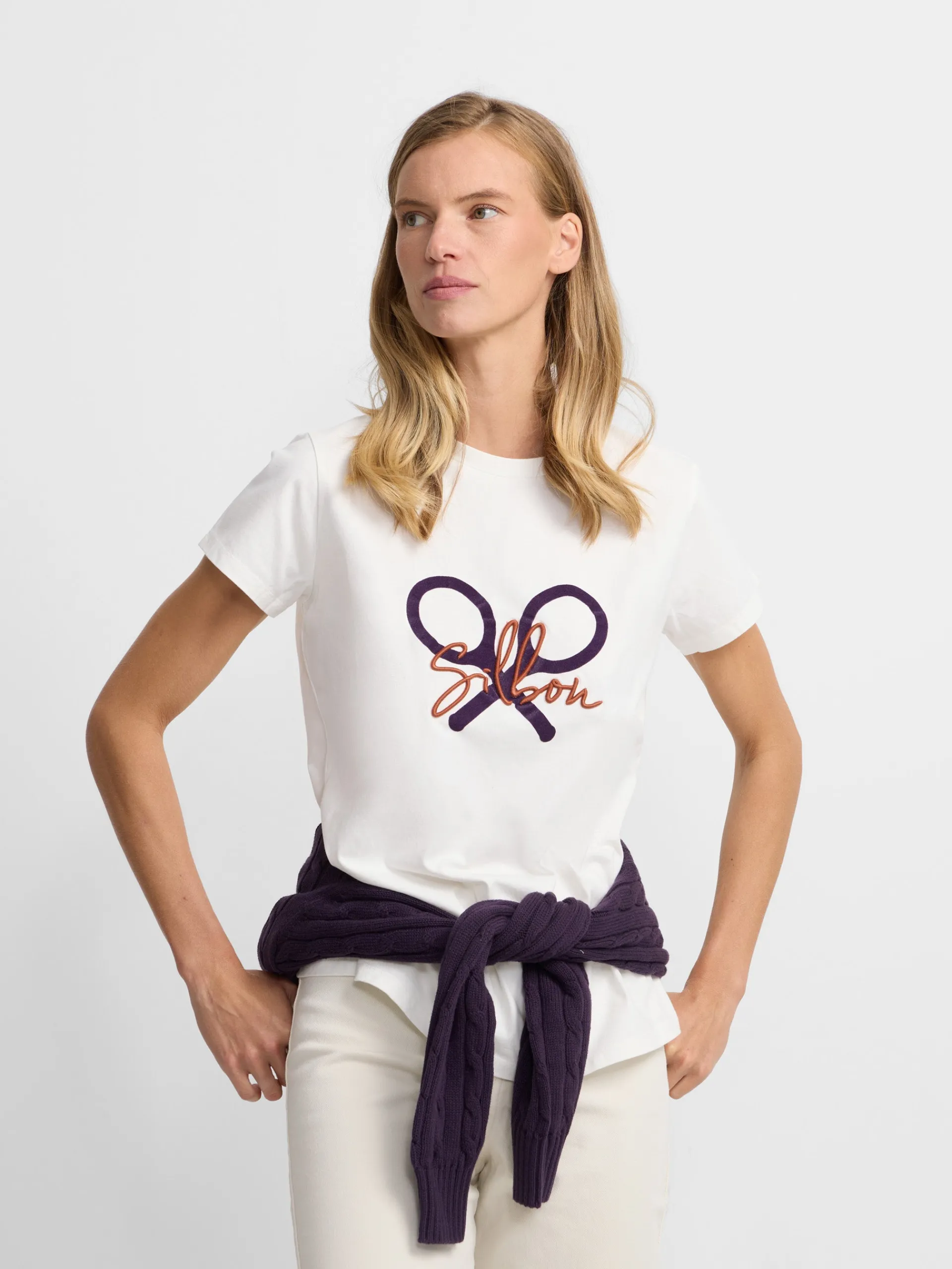 Silbon Camisetas, Polos Y Tops-Camiseta woman clasica Crudo