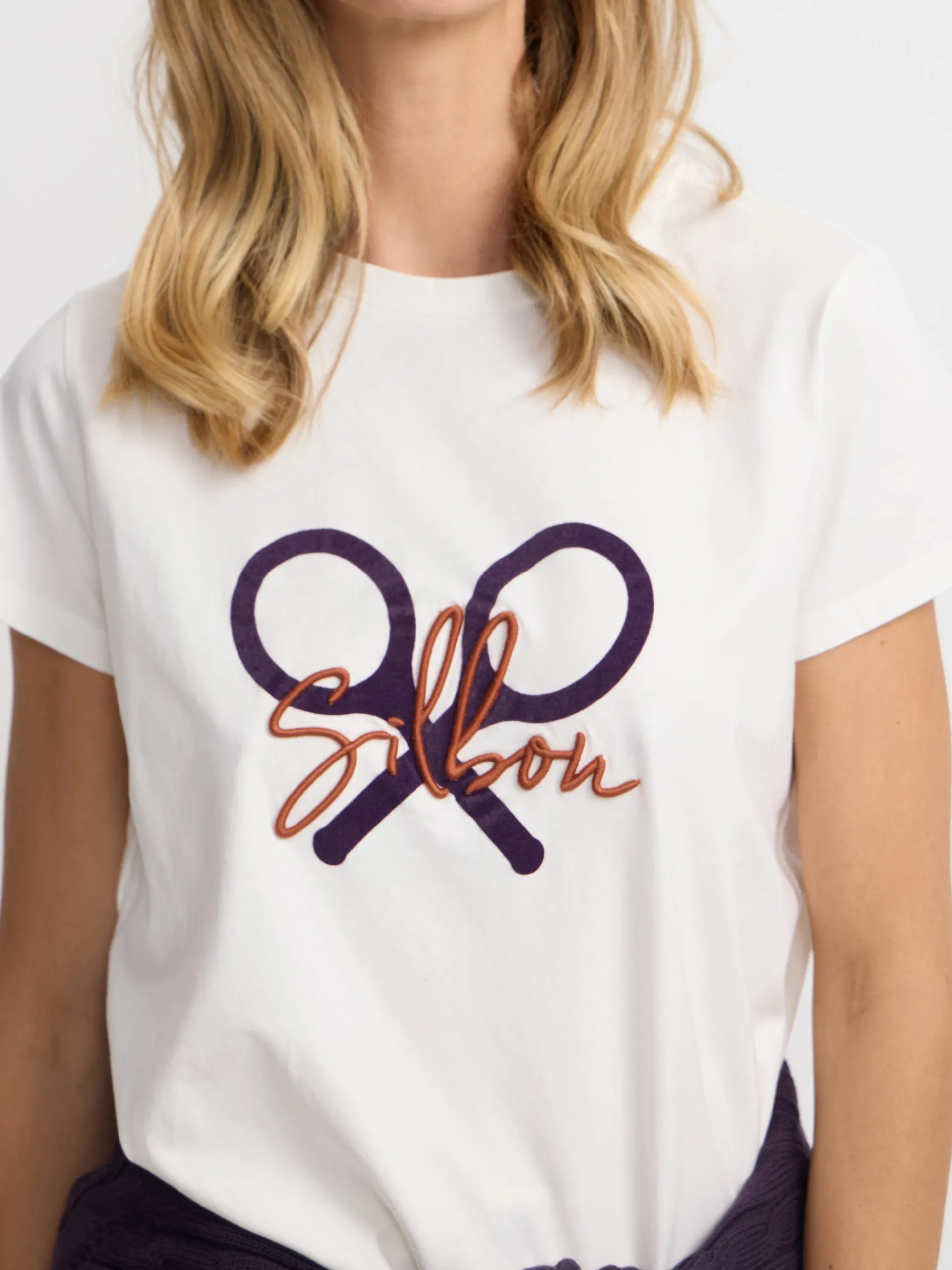 Silbon Camisetas, Polos Y Tops-Camiseta woman clasica Crudo