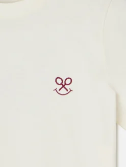 Silbon Camisetas, Polos Y Tops-Camiseta woman letras smile Blanca