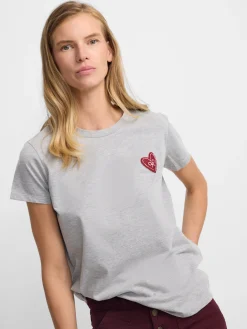 Silbon Camisetas, Polos Y Tops-Camiseta woman love Gris