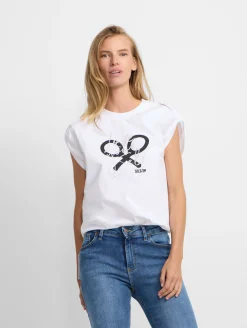 Silbon Camisetas, Polos Y Tops-Camiseta woman manga roll out blanca Blanco