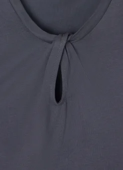 Silbon Camisetas, Polos Y Tops-Camiseta woman nudo cuello negra Negro