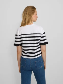 Silbon Camisetas, Polos Y Tops-Camiseta woman rayas negra y blanca Azul