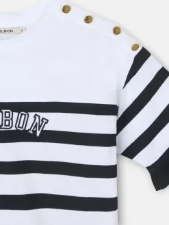 Silbon Camisetas, Polos Y Tops-Camiseta woman rayas negra y blanca Azul