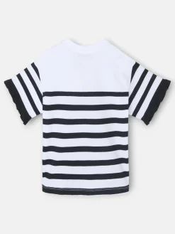 Silbon Camisetas, Polos Y Tops-Camiseta woman rayas negra y blanca Azul