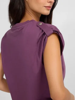 Silbon Camisetas, Polos Y Tops-Camiseta woman roll out corazon tachas Morado