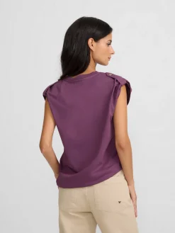 Silbon Camisetas, Polos Y Tops-Camiseta woman roll out corazon tachas Morado