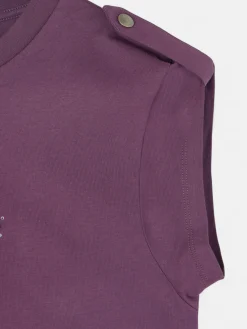 Silbon Camisetas, Polos Y Tops-Camiseta woman roll out corazon tachas Morado