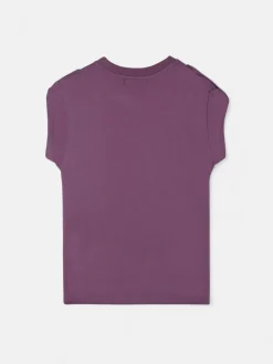 Silbon Camisetas, Polos Y Tops-Camiseta woman roll out corazon tachas Morado