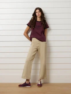 Silbon Camisetas, Polos Y Tops-Camiseta woman varsity Burdeos