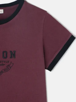 Silbon Camisetas, Polos Y Tops-Camiseta woman varsity Burdeos