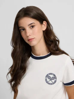 Silbon Camisetas, Polos Y Tops-Camiseta woman varsity blanca Blanco