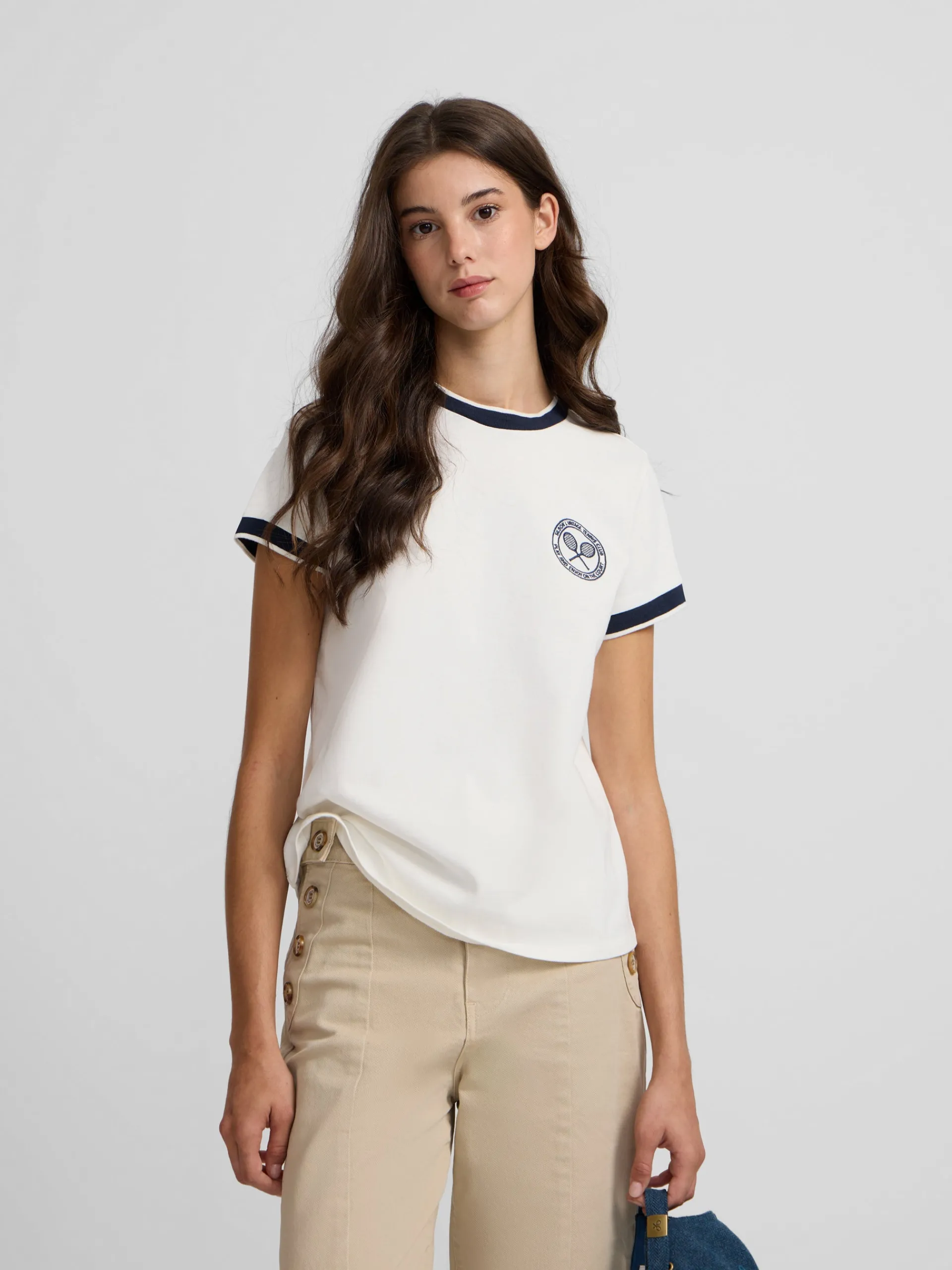 Silbon Camisetas, Polos Y Tops-Camiseta woman varsity blanca Blanco