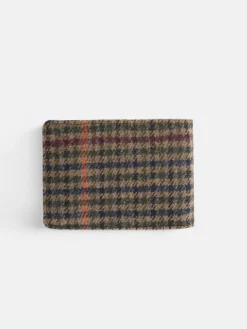 Silbon Pequeña Marroquinería·Carteras Y Tarjeteros-Cartera piel tejido cuadros Marron