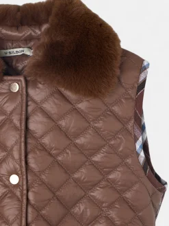 Silbon Abrigos Y Exterior-Chaleco acolchado tejido combinado Marron
