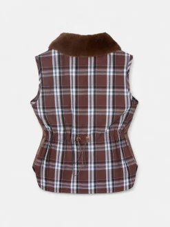 Silbon Abrigos Y Exterior-Chaleco acolchado tejido combinado Marron