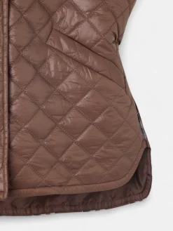 Silbon Abrigos Y Exterior-Chaleco acolchado tejido combinado Marron