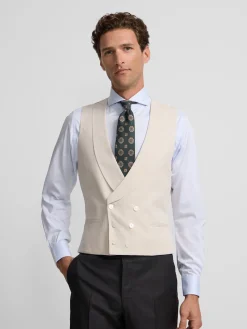 Silbon Formal Y Etiqueta·Chalecos-Chaleco chaque cuello redondo perla Gris