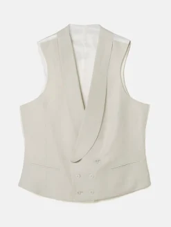 Silbon Formal Y Etiqueta·Chalecos-Chaleco chaque cuello redondo perla Gris