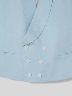 Silbon Formal Y Etiqueta·Chalecos-Chaleco chaque cuello redondo Celeste