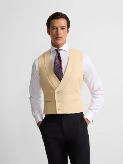 Silbon Formal Y Etiqueta·Chalecos-Chaleco chaque cuello redondo Camel