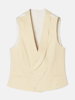 Silbon Formal Y Etiqueta·Chalecos-Chaleco chaque cuello redondo Camel