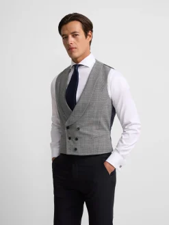 Silbon Formal Y Etiqueta·Chalecos-Chaleco chaque principe de gales Gris