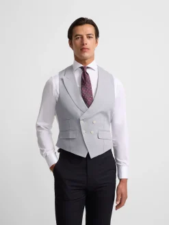 Silbon Formal Y Etiqueta·Chalecos-Chaleco chaque tailoring azul medio Azul medio