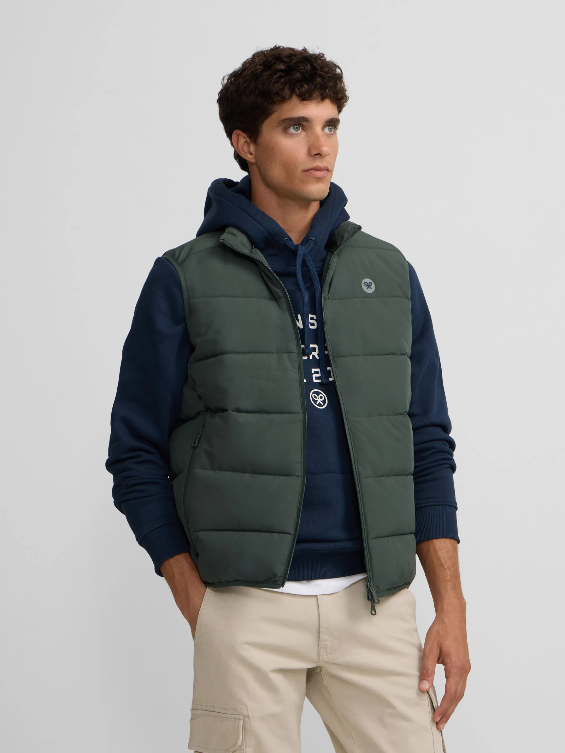 Silbon Smart Casual·Abrigos Y Cazadoras-Chaleco clasico tecnico Verde