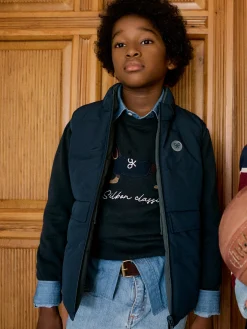 Silbon Abrigos Y Exterior-Chaleco kids reversible verde marino Azul&nbsp;marino