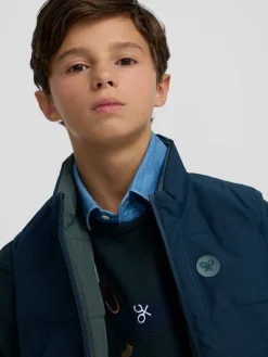 Silbon Abrigos Y Exterior-Chaleco kids reversible verde marino Azul&nbsp;marino