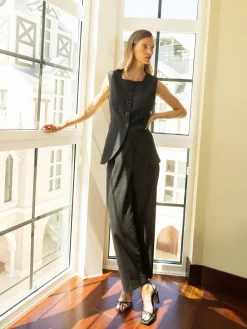 Silbon Trajes|Chalecos-Chaleco largo cuadros grises y burdeos Grises&nbsp;y&nbsp;burdeos