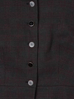 Silbon Trajes|Chalecos-Chaleco largo cuadros grises y burdeos Grises&nbsp;y&nbsp;burdeos