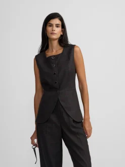 Silbon Trajes|Chalecos-Chaleco largo cuadros grises y burdeos Grises&nbsp;y&nbsp;burdeos