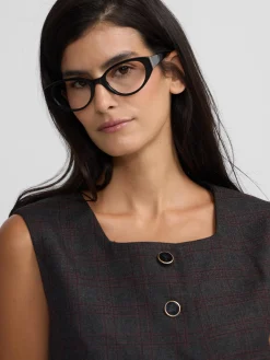 Silbon Trajes|Chalecos-Chaleco largo cuadros grises y burdeos Grises&nbsp;y&nbsp;burdeos