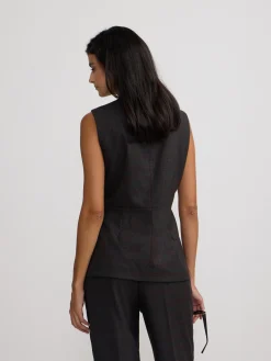 Silbon Trajes|Chalecos-Chaleco largo cuadros grises y burdeos Grises&nbsp;y&nbsp;burdeos