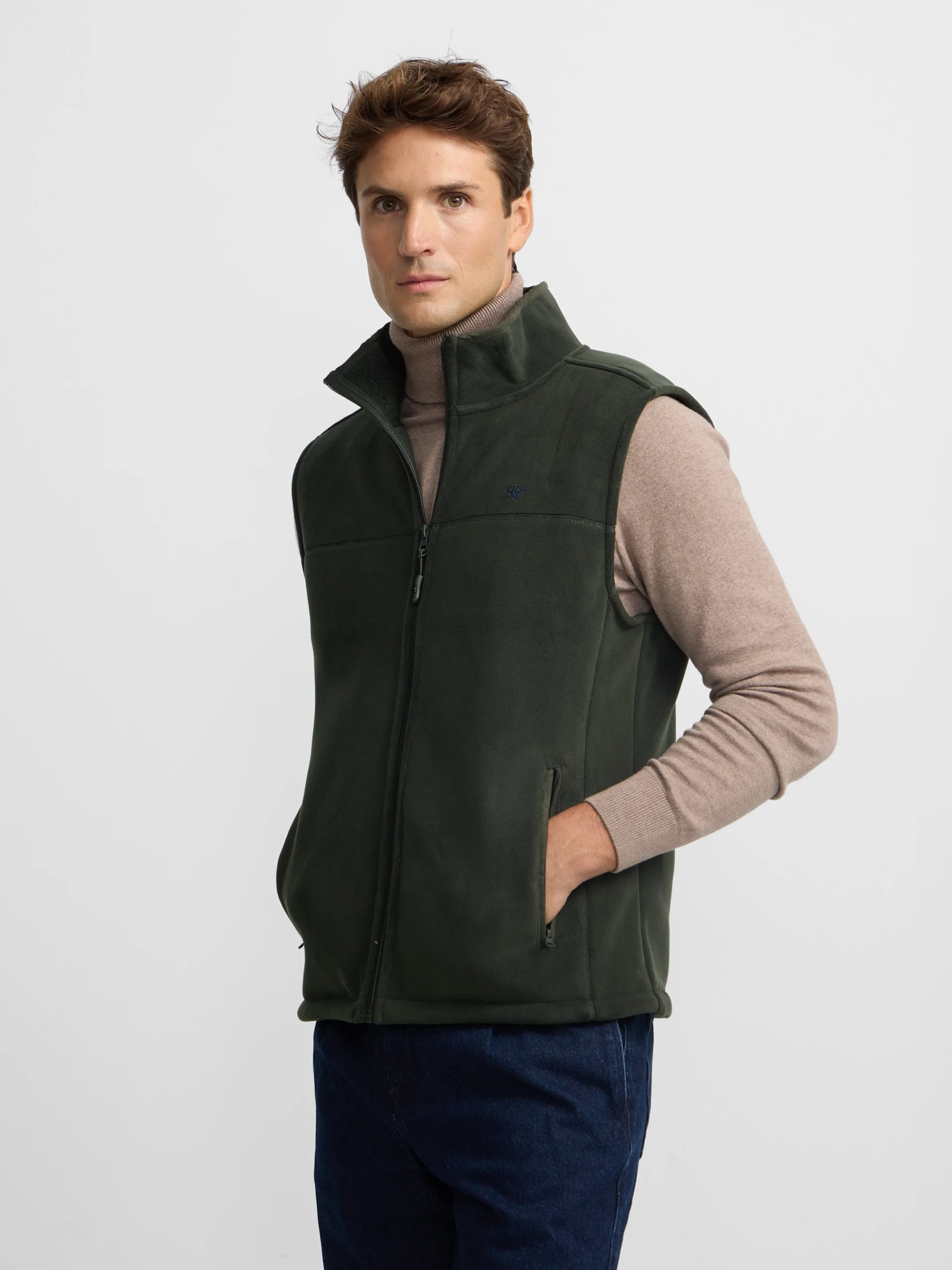 Silbon Smart Casual·Abrigos Y Cazadoras-Chaleco polar clasico Verde