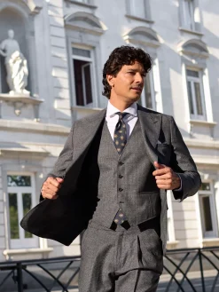Silbon Formal Y Etiqueta·Trajes|Formal Y Etiqueta·Chalecos-Chaleco recto traje pata de gallo Gris