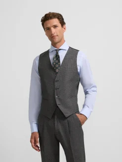 Silbon Formal Y Etiqueta·Trajes|Formal Y Etiqueta·Chalecos-Chaleco recto traje pata de gallo Gris