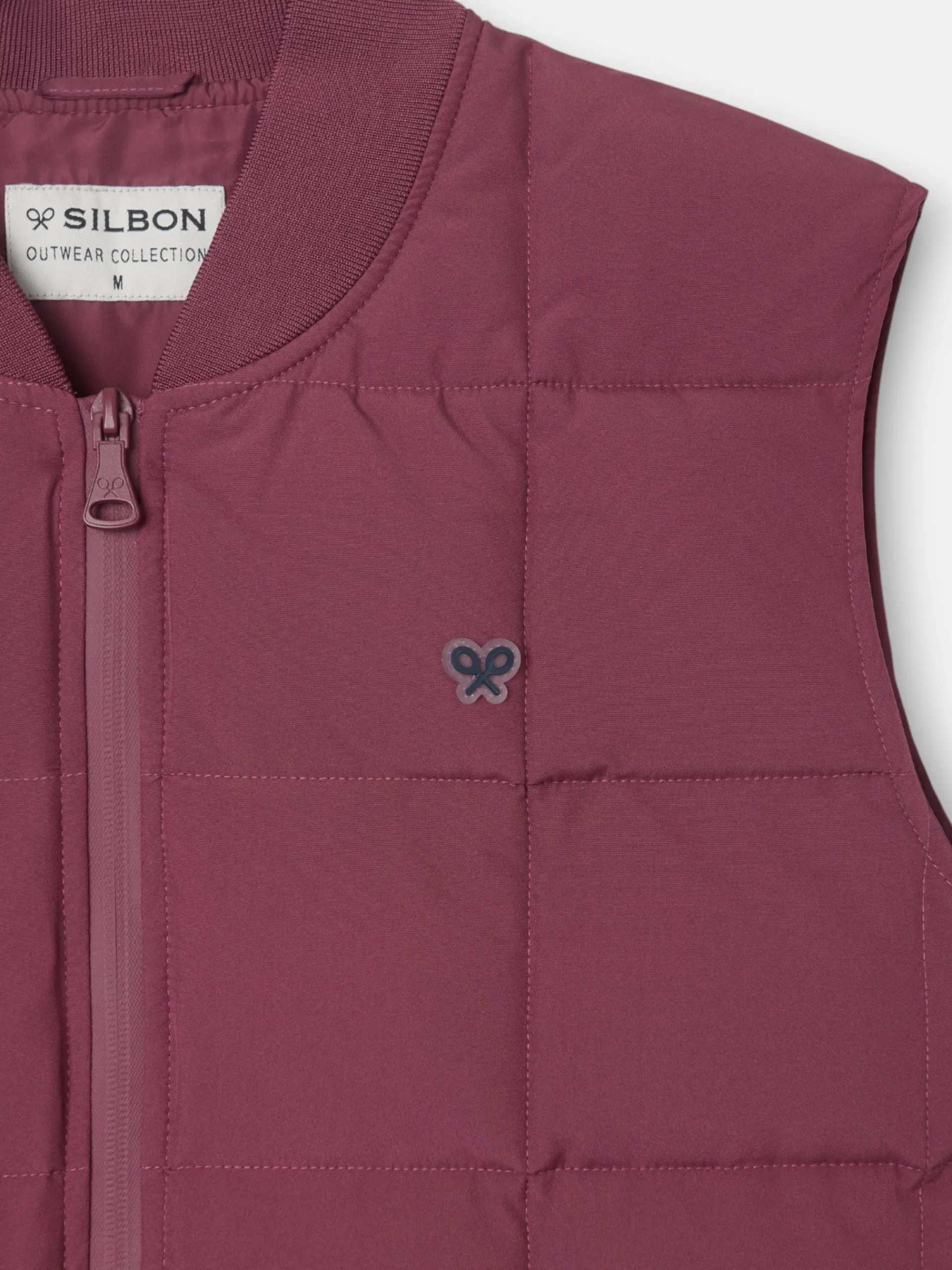 Silbon Smart Casual·Abrigos Y Cazadoras-Chaleco tecnico cuadros Burdeos