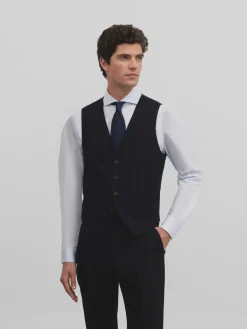 Silbon Formal Y Etiqueta·Chalecos-Chaleco traje raya diplomatica azul marino Azul marino