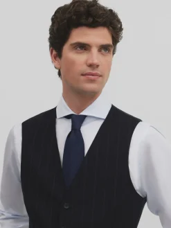 Silbon Formal Y Etiqueta·Chalecos-Chaleco traje raya diplomatica azul marino Azul marino