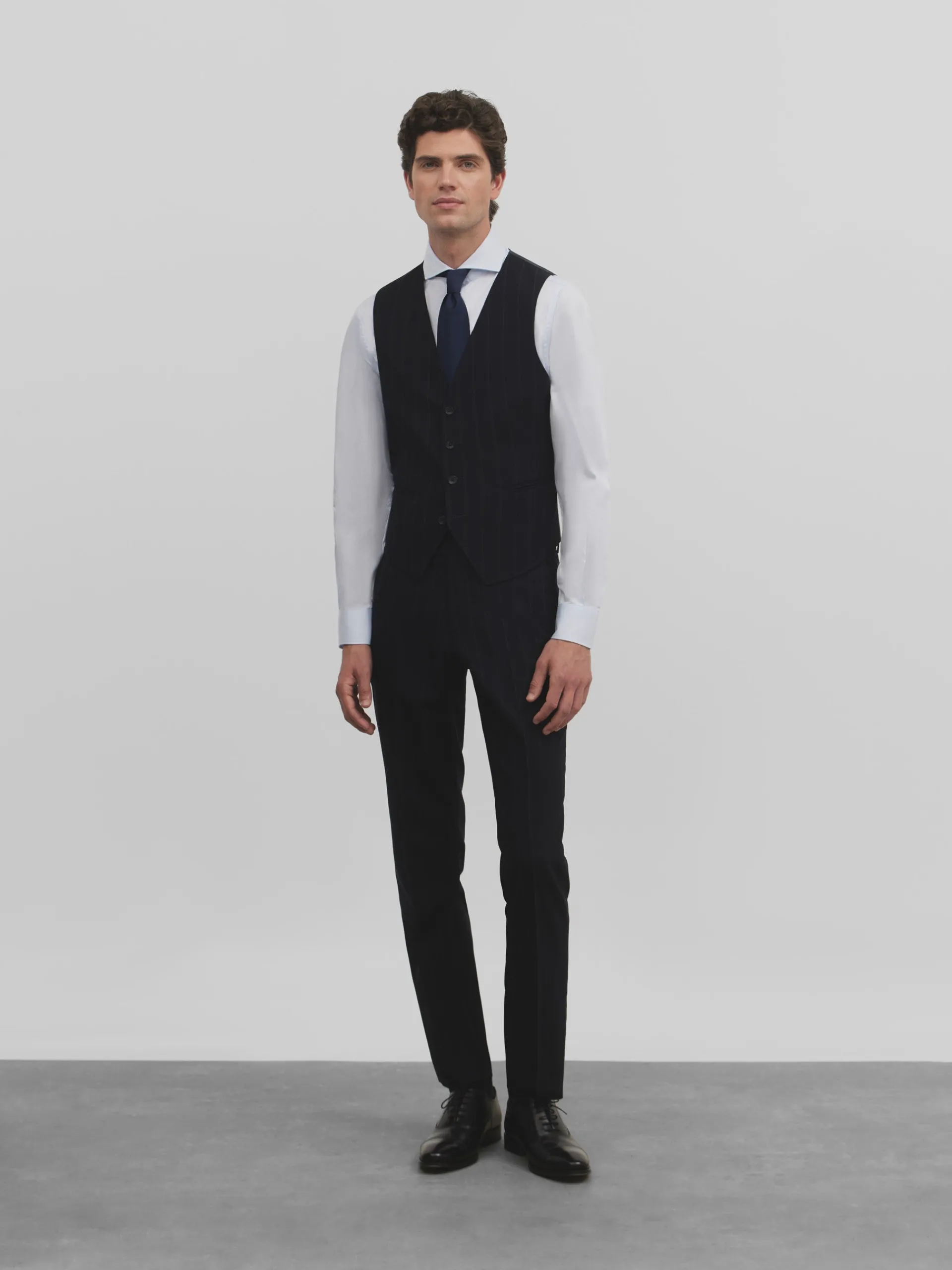 Silbon Formal Y Etiqueta·Chalecos-Chaleco traje raya diplomatica azul marino Azul marino