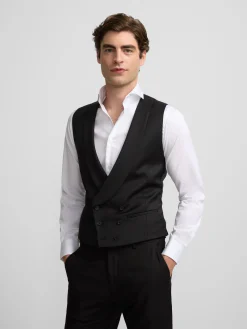 Silbon Formal Y Etiqueta·Chalecos-Chaleco vestir stretch cuello redondo Negro