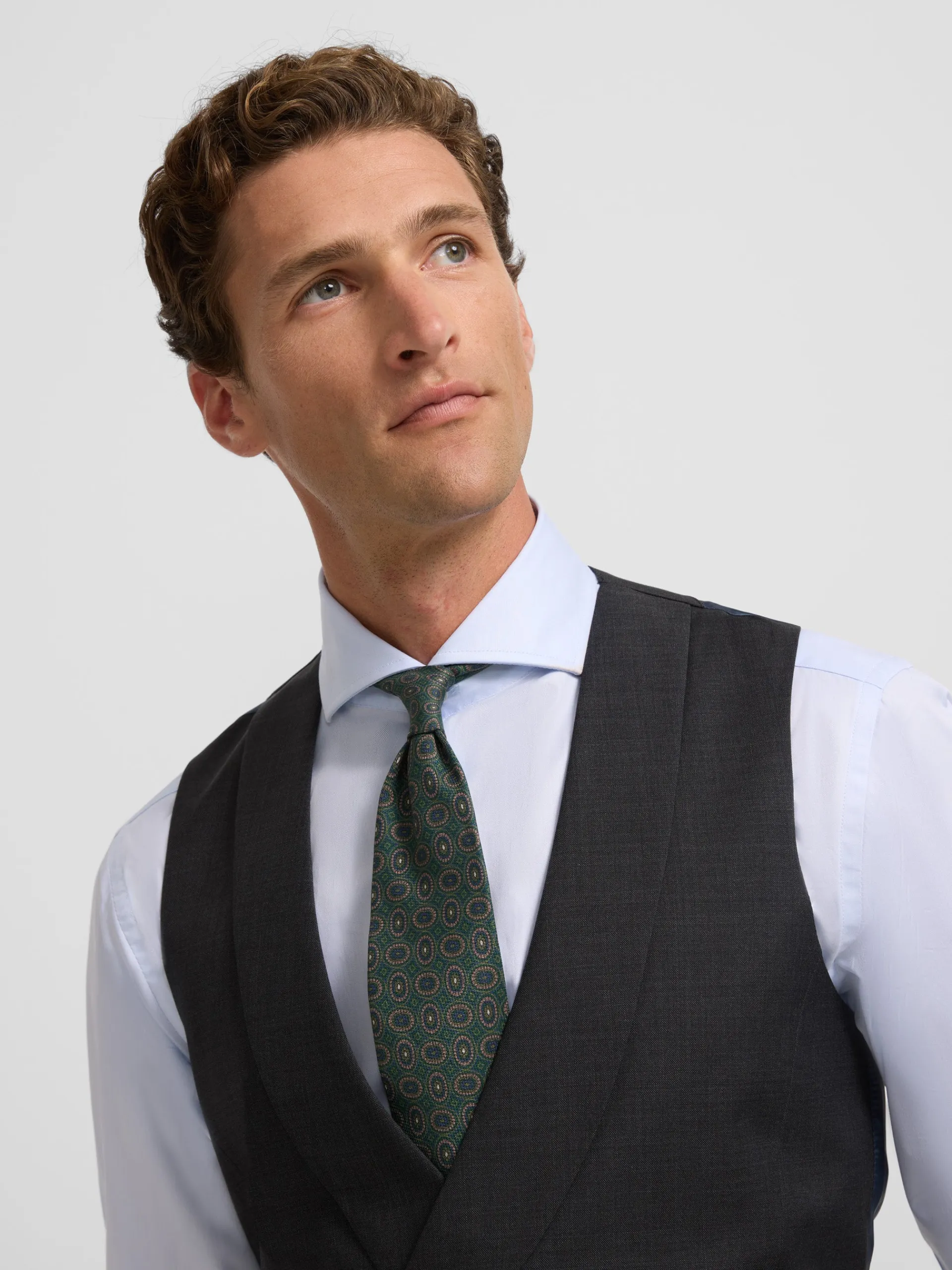 Silbon Formal Y Etiqueta·Chalecos|Formal Y Etiqueta·Chaqués Y Esmoquin-Chaleco vestir stretch cuello redondo Gris