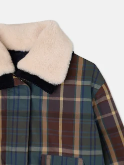 Silbon Abrigos Y Exterior-Chaqueta encerada borrego cuadros s Verde